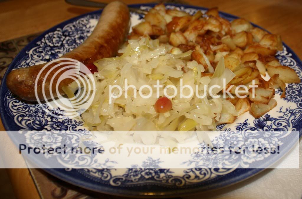 Sauercraut with sausage & fried potatoes photo Sauercrautwithsausageampfriedpotatoes_zps855196ad.jpg