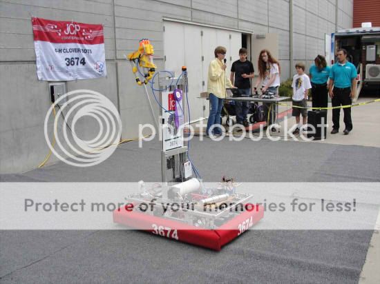 A photo of the robot ready to shoot Nerf darts at the Clark County Fair